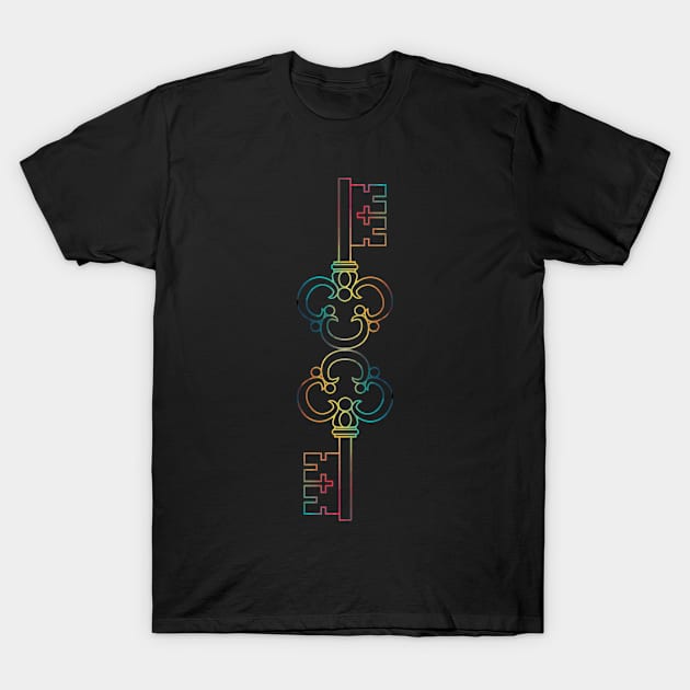 Rainbow keys silhouette T-Shirt by AdiDsgn